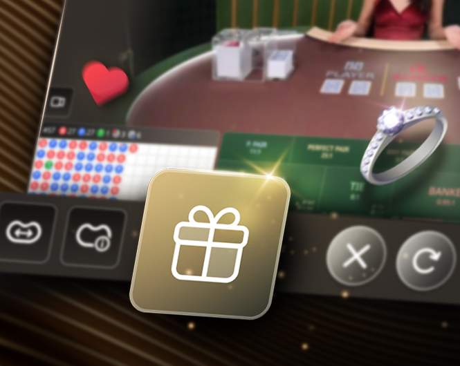 Gift Feature from a live dealer game by SA Gaming, illustrating the new feature for players to send gifts to dealers.